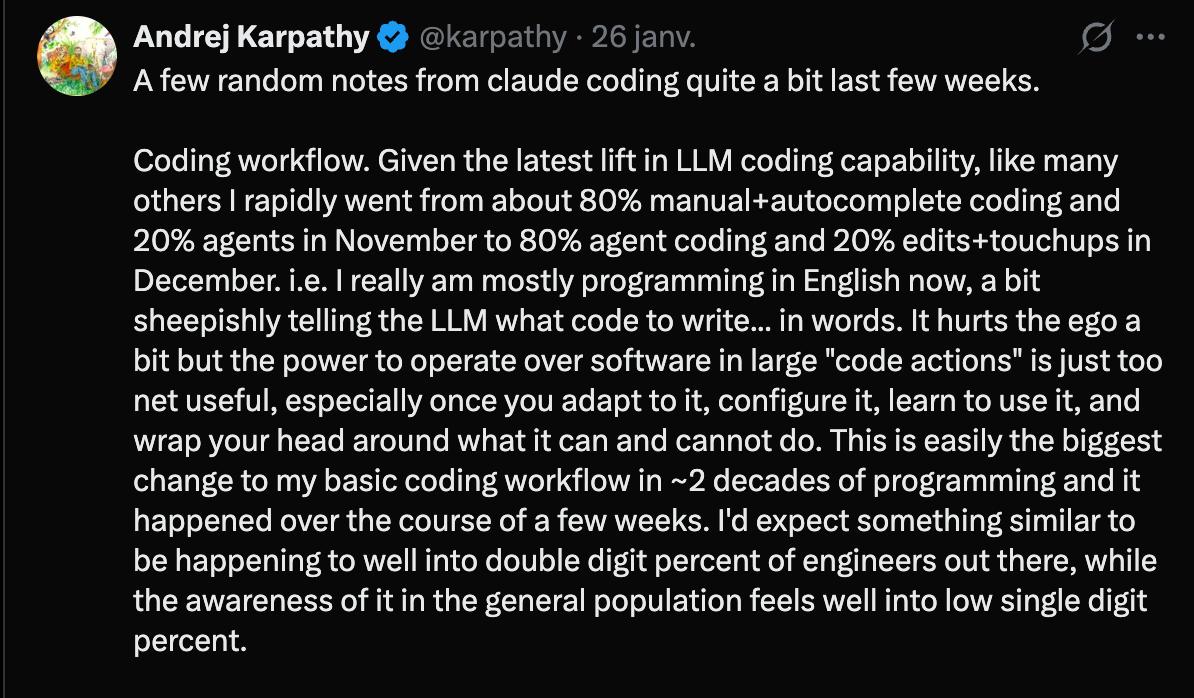 Andrej Karpathy — ملاحظات عن البرمجة مع Claude